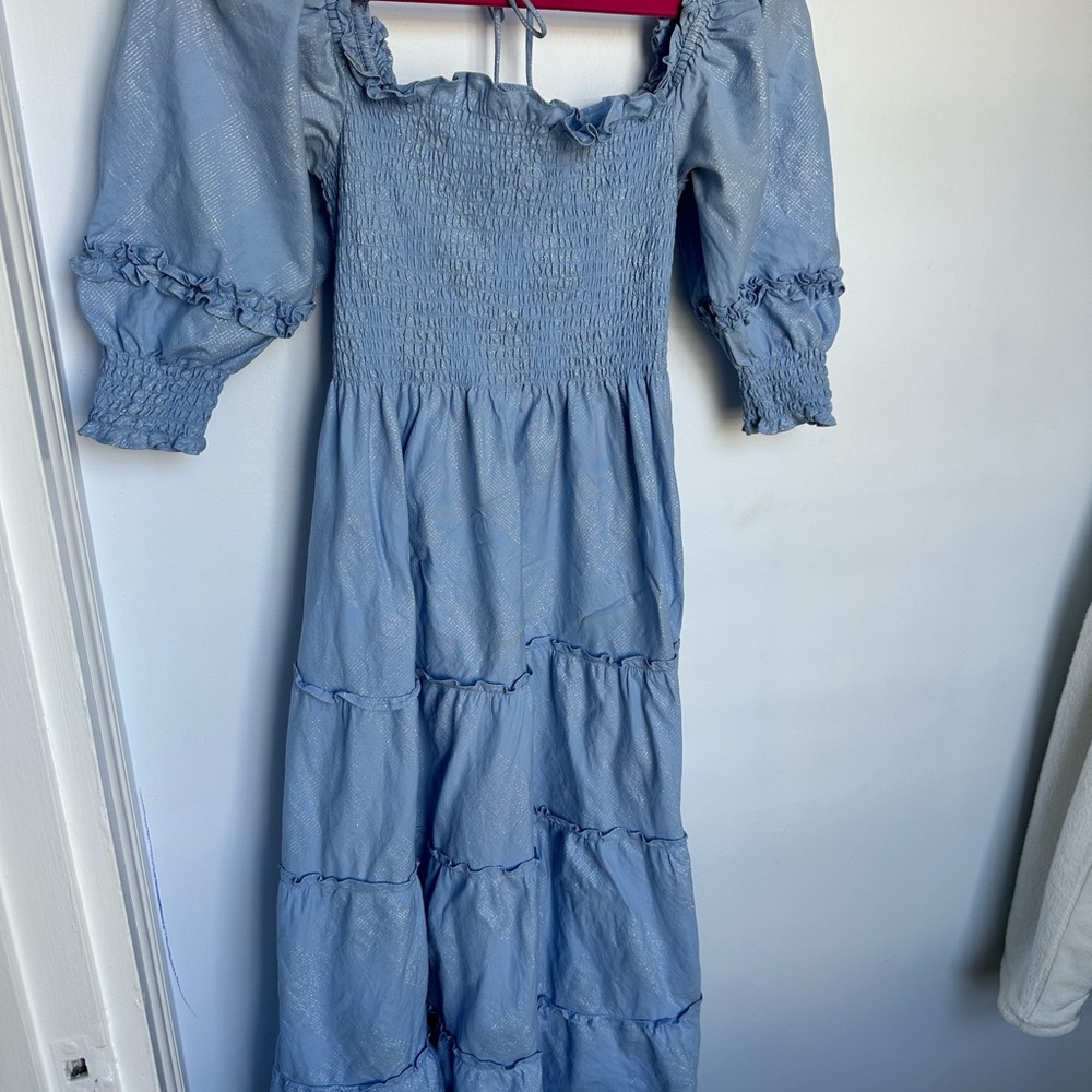 Elegant Blue Smocked Hill House Dress